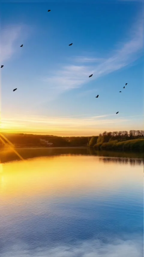 Sunset and river Stock Footage 280107369