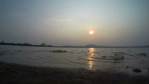 Sunset and rivers Stock Footage 89785111