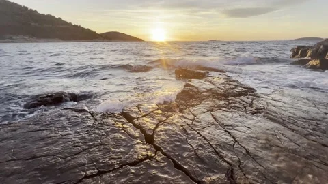 SUNSET AND ROCKS Stock Footage 202171978