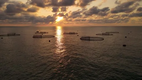 Sunset And Salmon Pools Stock Footage 333011252