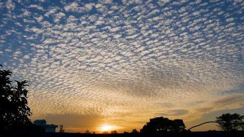 Sunset and scattered clouds slow timelapse Stock Footage 246725967