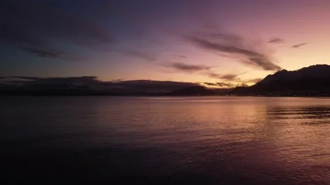 SunSet and Sea Drone Stock Footage 223257348