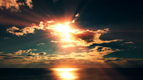 Sunset and sea Stock Footage 124206993