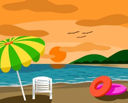 Sunset and sea Stock-Illustration