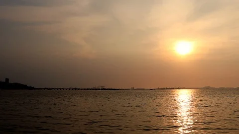 Sunset and sea view in evening time Stock Footage 111407481