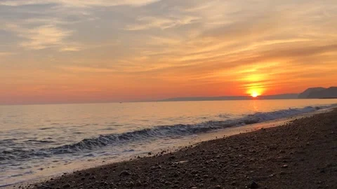Sunset and Seagulls Stock Footage 249529958