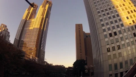 Sunset and the shadow at the building, Japan Stock Footage 95301763