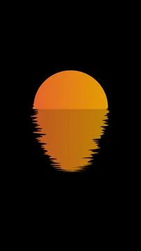 Sunset and shadow reflection on black color background Illustrazione stock
