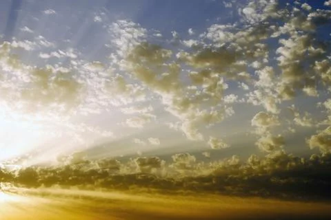 Sunset and sky and clouds in the Mediterranean Sea in Israel Stock Photos