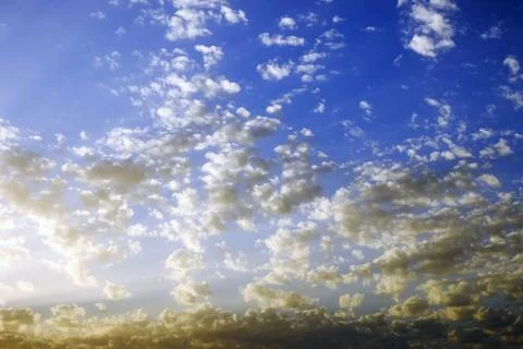 Sunset and sky and clouds in the Mediterranean Sea in Israel Stock Photos