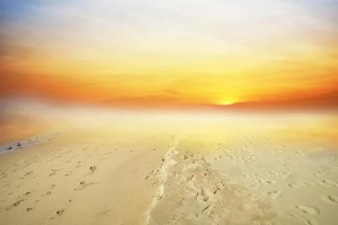 Sunset and sky background on the river Stock Photos