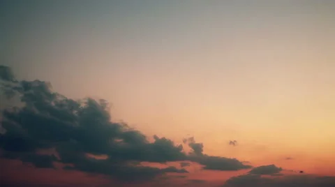 Sunset and sky background, at twilight time, camera panning shot Stock Footage 48626442
