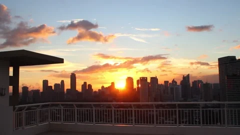 Sunset and Skyscrapers Vídeo Stock 156162947
