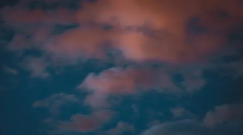 Sunset and starry sky with clouds Stock Photos