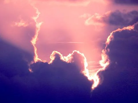 Sunset and storm clouds Stock Photos