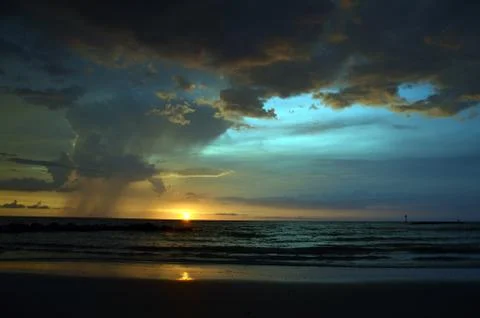 Sunset and Storm Foto stock