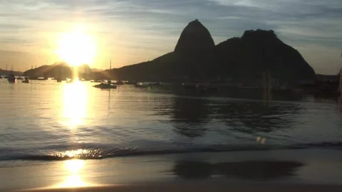 Sunset and Sugarloaf - September 30th, 2010 - Rio de Janeiro, Brazil Stock Footage 317257699