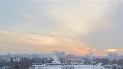 Sunset and sun in winter in the city timelapse 스톡 동영상 79815052