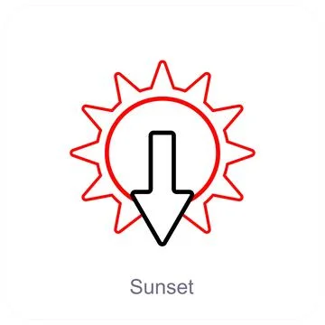 Sunset and sundown icon concept Stock Illustration