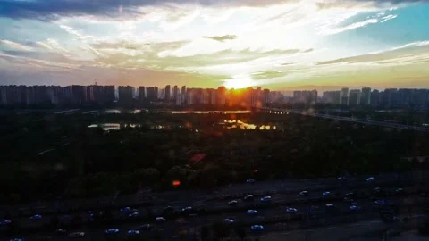 The sunset and sunset of Datong, Shanxi Stock Footage 231837759