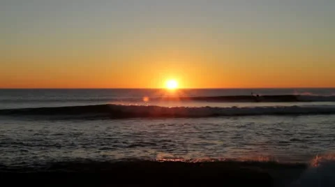 Sunset and Surfer Stock Footage 22147121