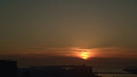 Sunset and twlight timelapse at Osaka in cloudy day - 4k Video stock 299729840