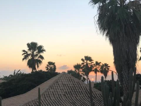 Sunset and vacation 库存照片