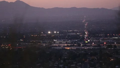 Sunset and view of roads and city in Mazatlan, Mexico Stock Footage 6098221