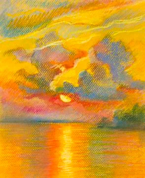 Sunset and water Stock Illustration