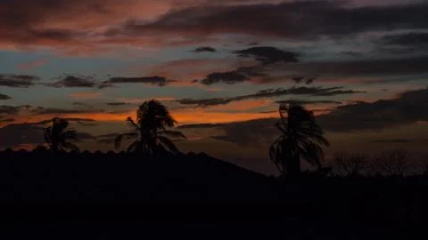 Sunset and windy 스톡 사진