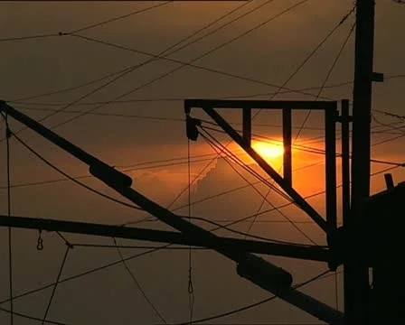 SUNSET and wires det Stock Footage 12713841