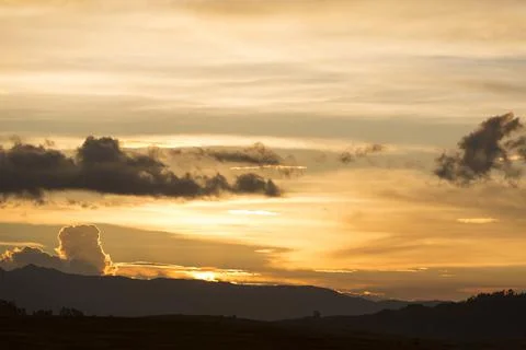 Sunset on the Andean mountains in Cusco, Peru Stock Photos