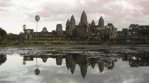 Sunset at Angkor Wat Stock Footage 12610221