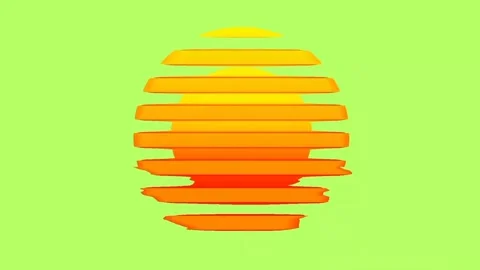 Sunset  animation isolated on green screen background Stock Footage 298239254