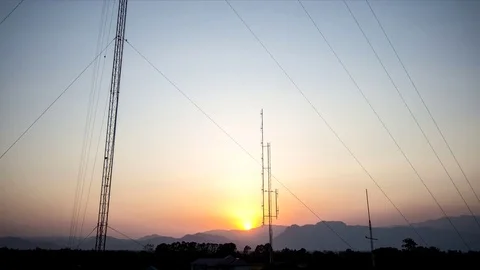 Sunset Antenna at mountain, timelapse Stock Footage 78562694
