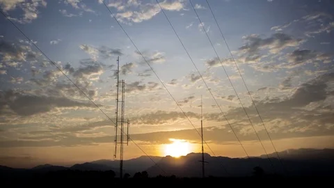 Sunset Antenna at mountain, timelapse Stock Footage 78562700