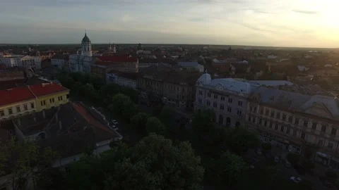 Sunset Arad city Stock Footage 137312229