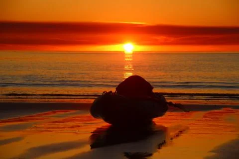 Sunset at Arch Cliffs 写真素材