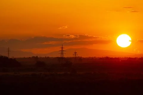 Sunset in Armenia 스톡 사진