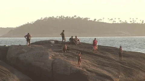 Sunset At Arpoador Rock Stock Footage 78119016
