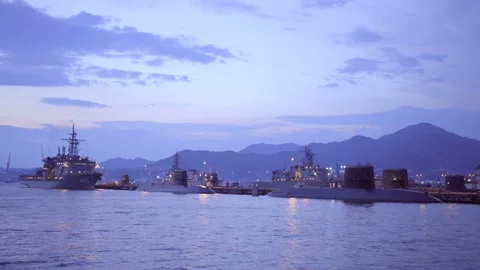 Sunset from the array at dusk Stock Footage 161876970