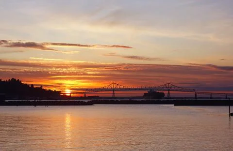 Sunset in Astoria OR. Stock Photos