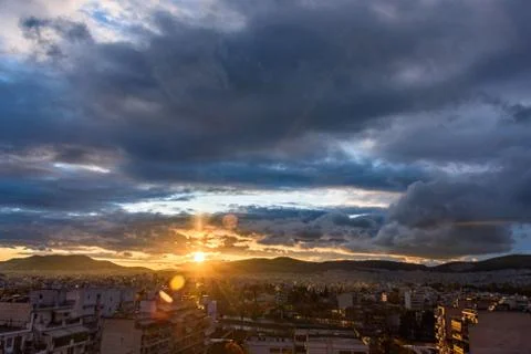 Sunset in Athens Foto stock