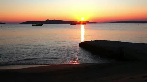 Sunset at Athos Stock Footage 24672223