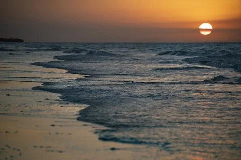 Sunset on Atlantic coast Stock Photos