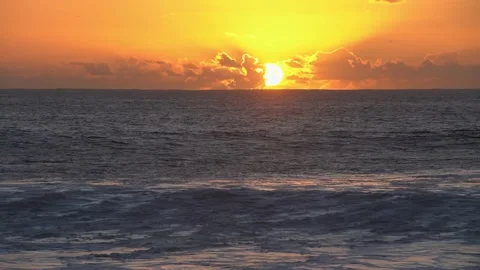 Sunset Atlantic Ocean Madeira 200mm Stock Footage 148243799