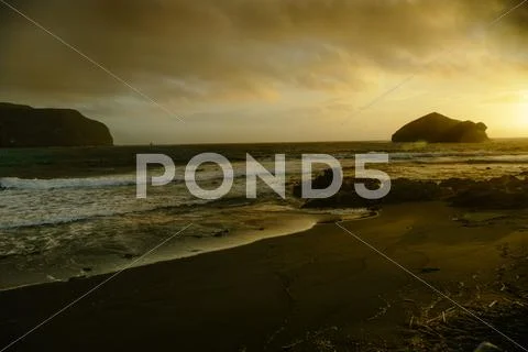 Sunset at Atlantic Ocean Stock Photos