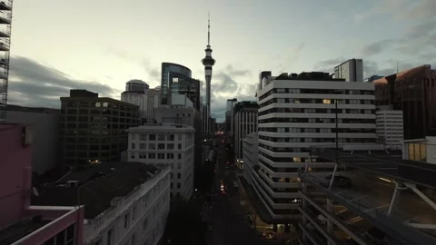 Sunset Auckland CBD ky Tower Drone FPV Видео 287032255
