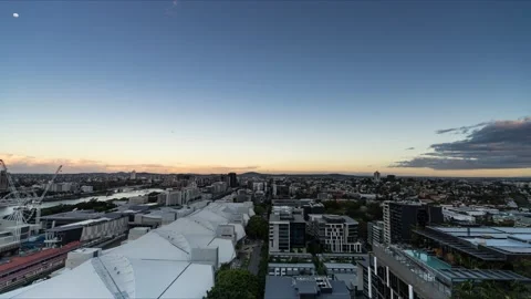 Sunset of Australia, 8K Time-lapse of Brisbane CBD. Stock Footage 164298351