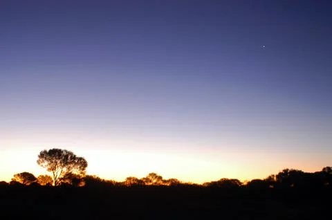 Sunset in the australian bush Stock Photos